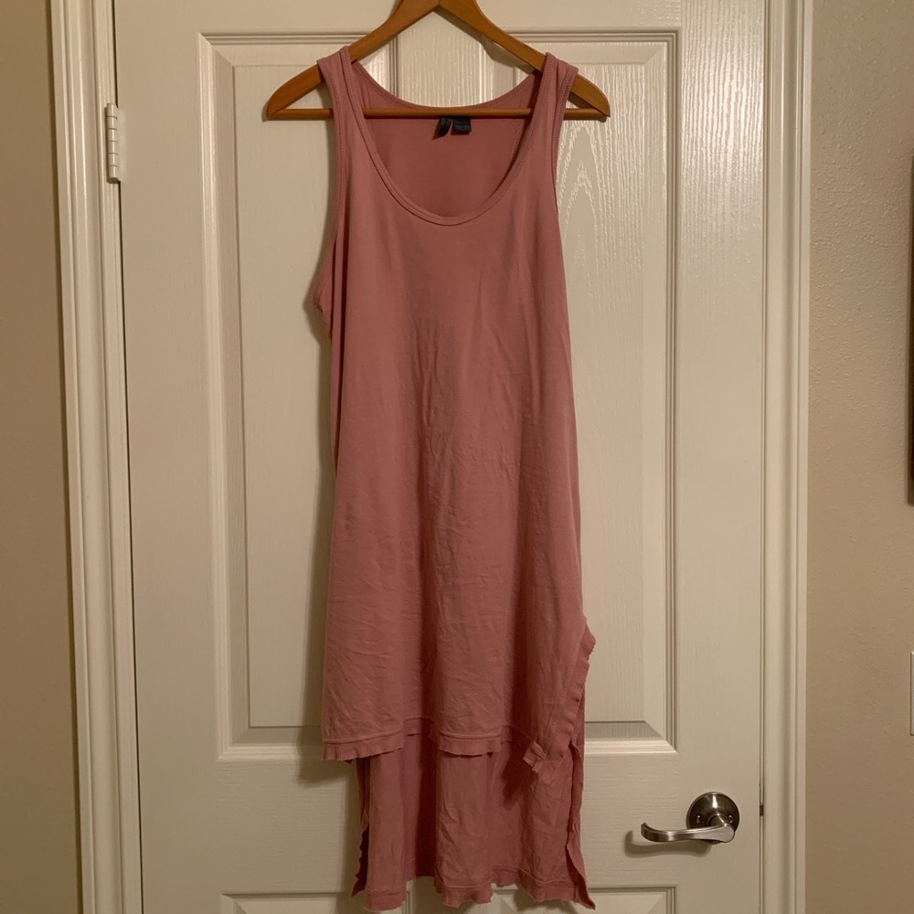 Anthropologie dusty pink high low midi dress/tunic